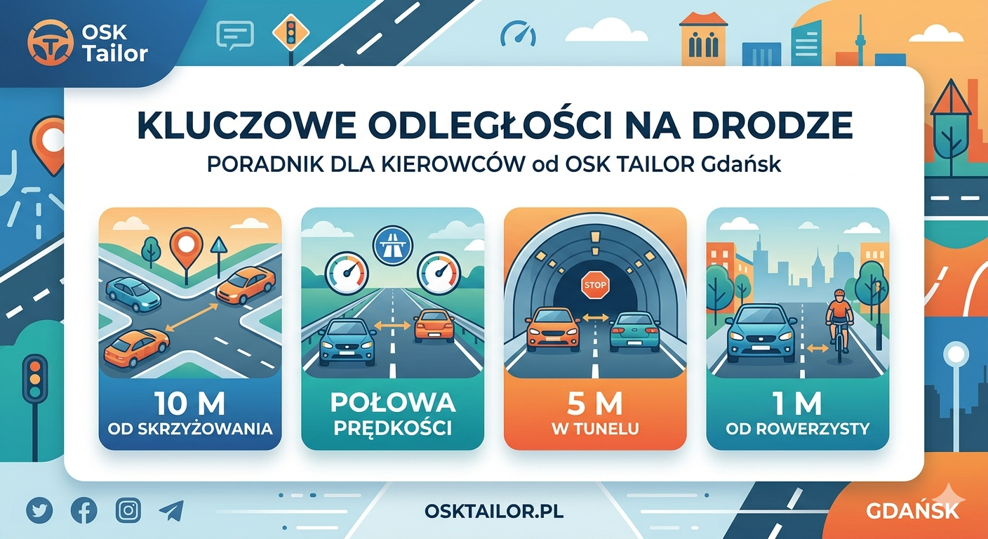OSK Tailor Gdańsk: Czy znasz charakterystyczne odległości w Kodeksie Drogowym?