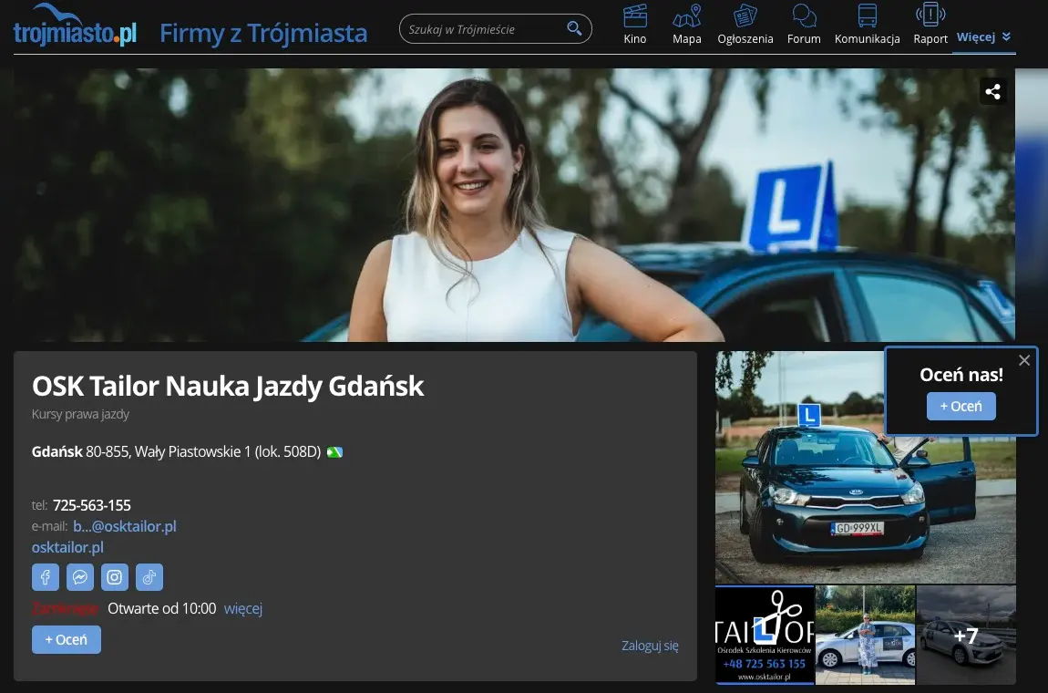 Jesteśmy na trojmiasto.pl! Odwiedź nasz profil i podziel się swoją opinią 🚗